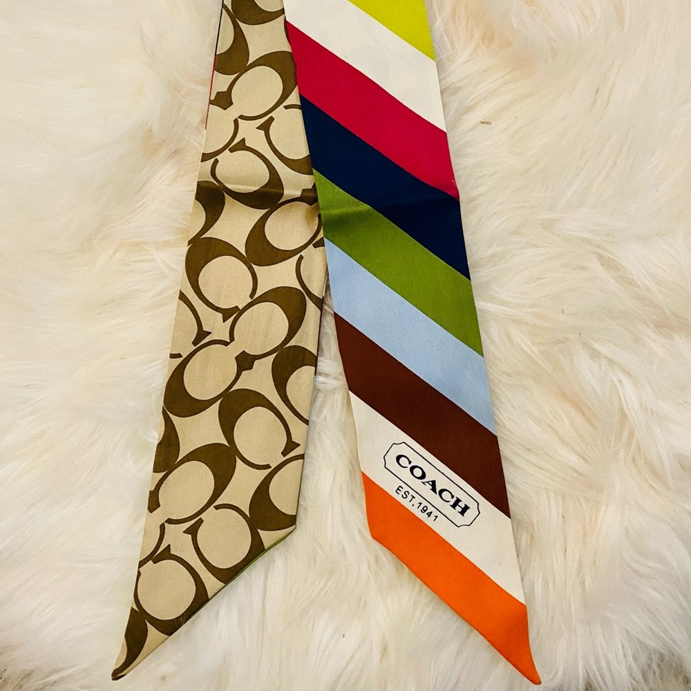 LIKE NEW Coach Silk Skinny Scarves (Set of 3) - Picture 5 of 7
